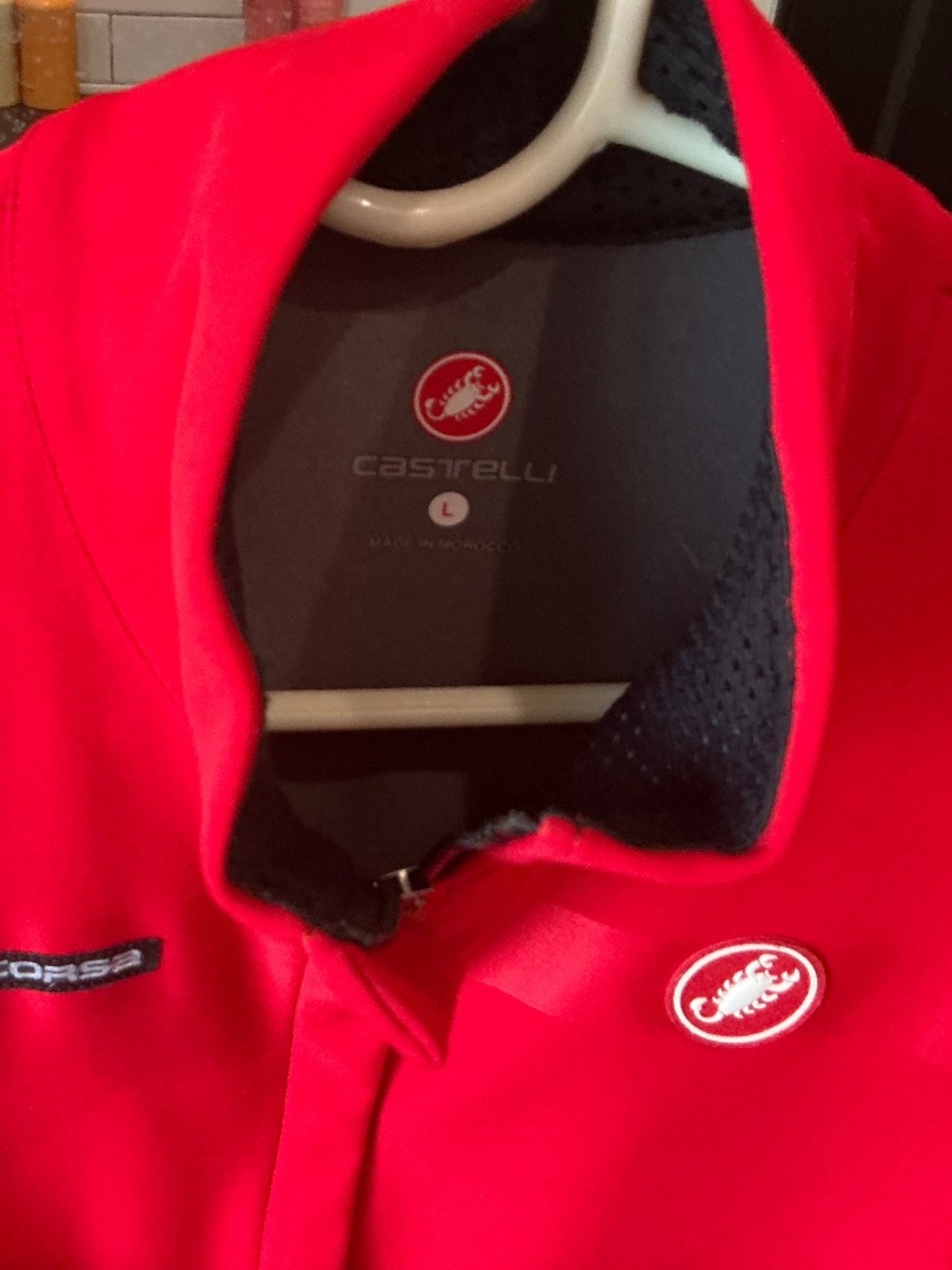 Red Castelli long sleeve Rossi Corsa Bicycle Jersey - Picture 2 of 3